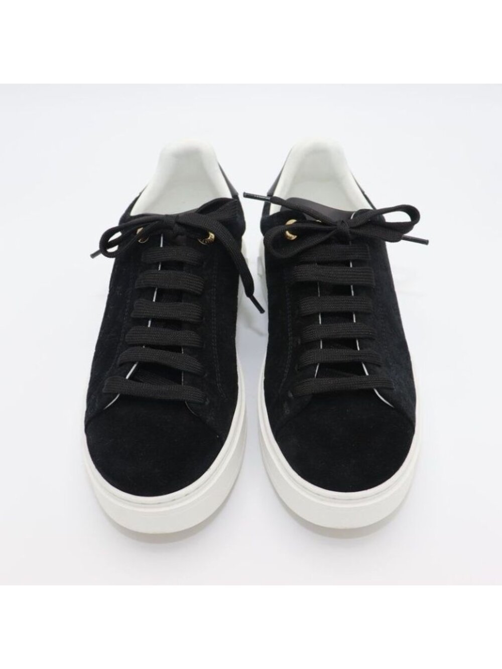 Louis Vuitton Monogram Time Outlines Leather Suede Sneakers - Picture 2 of 15